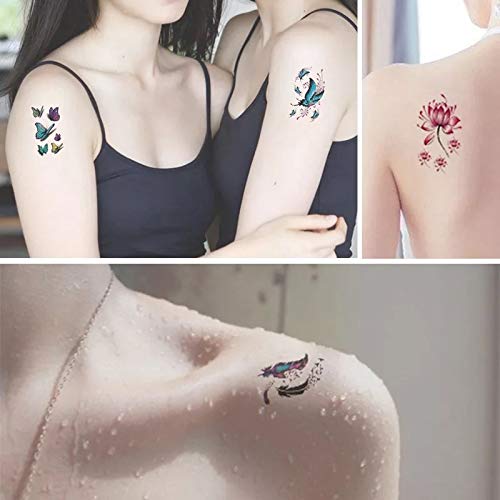 BJ-SHOP Tatuajes Temporales Temporär Tattoo 30 Hojas a Prueba de Agua Falso Cuerpo Brazo Brazo Hombro Tatuajes