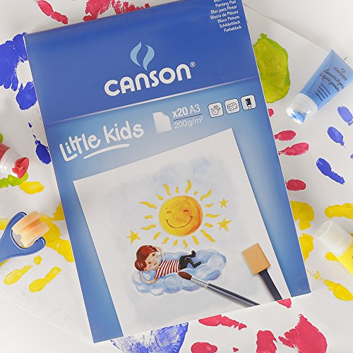 Bloc Encolado, A3, 20 Hojas, Canson Kids Pintura 200g