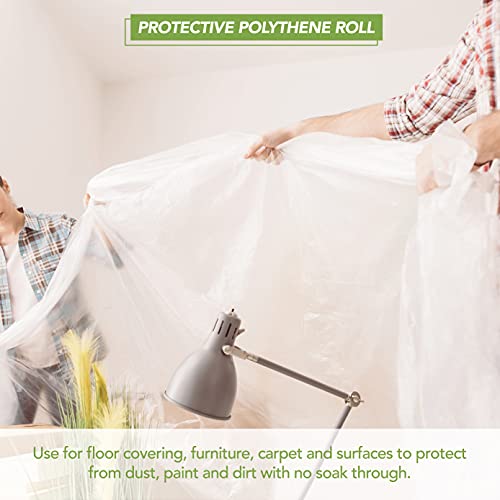 BLOSTM Rollos de Plastico Protector - 2 Plasticos para Cubrir Muebles y Alfombra, Plastico Cubretodo Exterior Impermeable 2m x 50m - 2 PIEZAS
