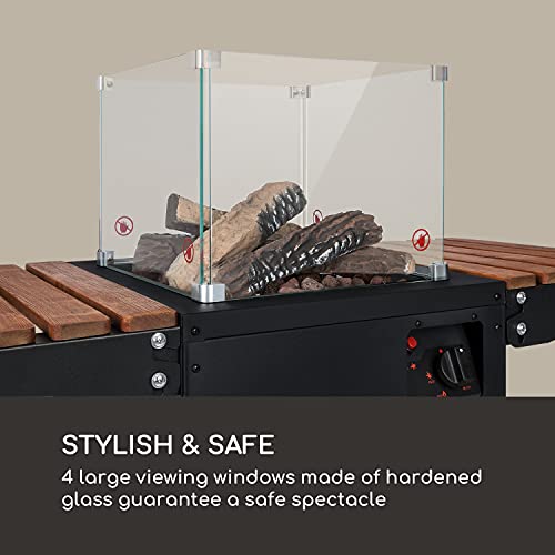 blumfeldt Flagranti - Estufa de gas butano, Ignición eléctrica, Estufa exterior, Acero inoxidable, Ruedas transporte, calentador gas butano, Hasta 13kg propano/butano/cilindros de gas, Soportes, Negro
