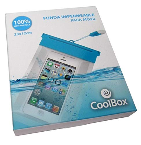 Bolsa Estanca Movil CoolBox - Funda impermeable Movil hermética para Playa, Piscina. Permite Mantener Llamadas y Usar La Pantalla Táctil. 23 x 12 cm