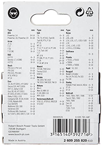 Bosch Grapas del tipo 53 (11,4 x 0,74 x 8 mm, accesorios para grapadora)
