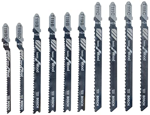 Bosch Professional Set con 10 hojas de sierra de calar Basic for Wood (para madera, accesorios de sierra de calar)
