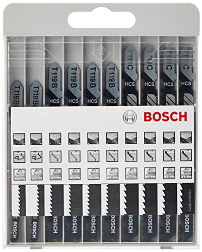 Bosch Professional Set con 10 hojas de sierra de calar Basic for Wood (para madera, accesorios de sierra de calar)