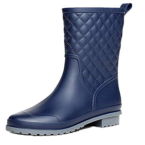 Bota Agua Mujer Jardín Trabajo Lluvia Botas Antideslizante Wellington Boots Azul 40