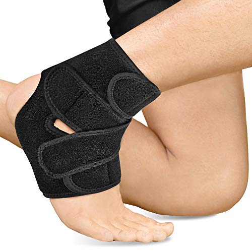 Bracoo FS10 I Tobillera Ajustable Transpirable. Alivio Eficaz de Dolor Crónico o Inflamación. Perfecto para la Rehabilitación de Lesiones y Pracitcar Deporte. Permite Calzar Normal. Negra. Talla L-XL