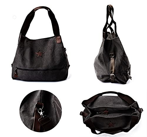 Brakumi Bolsos Mujer Bandolera Grande, De Tejido, En Oferta, Economica, para El Trabajo, Viajes, Deportes, Oficina, Escuela, De Tela Suave y Resistente, Shopping (Gris)
