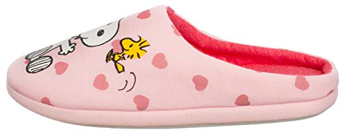 Brandsseller Zapatillas de estar por casa para mujer, diseño con motivos de Snoopy, color Rosa, talla 40/41 EU