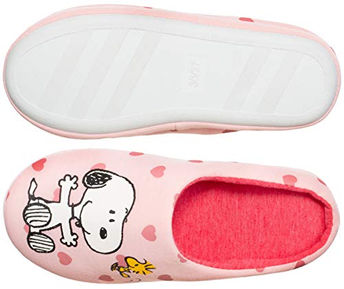 Brandsseller Zapatillas de estar por casa para mujer, diseño con motivos de Snoopy, color Rosa, talla 40/41 EU