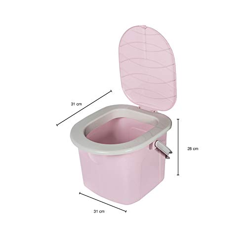 BranQ - Home essential Mobile Toilette Inodoro portátil para Camping, Unisex Adulto, Rosa, 15,5l