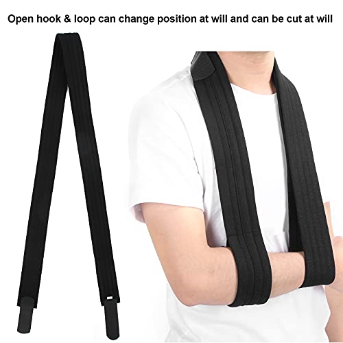 Cabestrillo para Brazo, Cabestrillo para Brazo Negro Fractura Rota Correa de Soporte para Brazo Inmovilizador Ajustable Cinturón de Fijación(S)