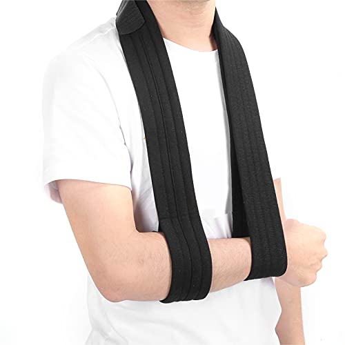 Cabestrillo para Brazo, Cabestrillo para Brazo Negro Fractura Rota Correa de Soporte para Brazo Inmovilizador Ajustable Cinturón de Fijación(S)