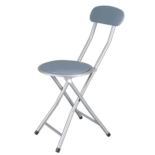 CABLEPELADO Silla Plegable Metalica con Respaldo Gris