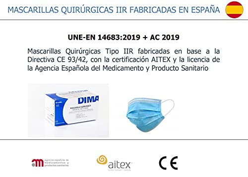 CAJA DE 50 MASCARILLAS QUIRÚRGICAS IIR - Fabricadas en Calatayud, ESPAÑA