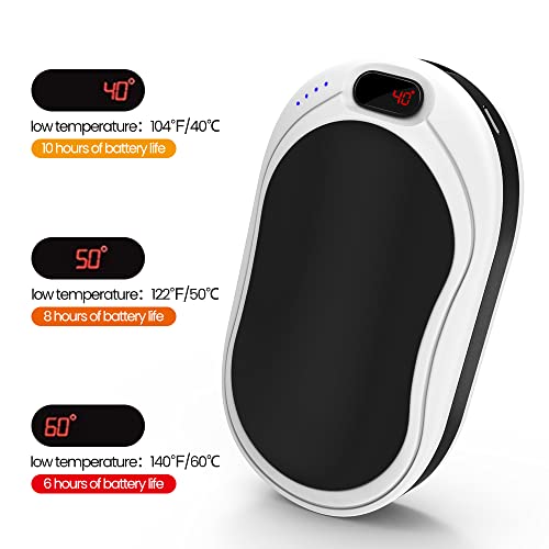 Calentador de Manos Recargable, 10000 mAh Calienta Manos Electrico, Calentador de Bolsillo eléctrico portátil, 10 Horas de Larga duración, Puerta térmica, Deportes al Aire Libre, Golf, Campin