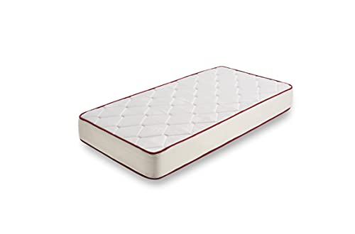 Cama Nido Metálica Reforzada con 6 Patas + 2 Colchones Viscoelásticos Viscoferta + 2 Almohadas de Fibra Tacto Pluma, 90x200 cm