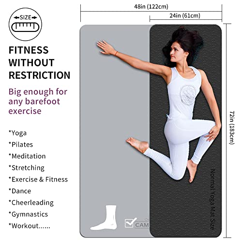 CAMBIVO Esterilla Deporte Grande, Esterilla Yoga 122cm Ancho, Colchoneta Gimnasia, Esterilla Fitness, Yoga Mat para Ejercicio en Casa, Gimnasio, Pilates, Gym