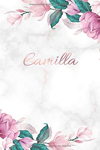 Camilla: Personalisiertes Notizbuch im Blumen Design Tagebuch Journal Dankebuch Notizheft. Individuelles Geschenk für Frauen & Mädchen