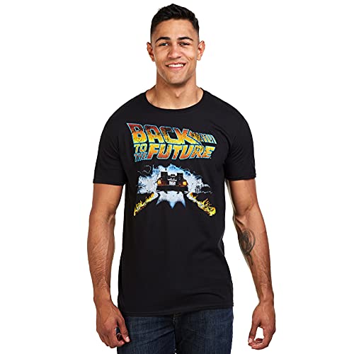 Camiseta Delorean Back To The Future para Hombre, Negro (Black Blk), M