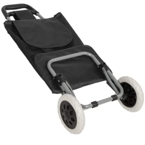 Carro De La Compra con Gran Capacidad en Tono Negro Ébano | Carro de la Compra con 2 Ruedas, Soporte Metálico y Alta Capacidad de Almacenamiento | Carrito de la Compra de Calidad