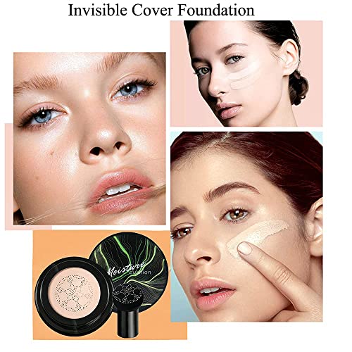 CC Crema, Cojín De Aire BB Cream, Cojín De Aire CC Cream, La Cabeza De Hongos BB Cream, Cojín de Aire Mushroom Head Resistente al Agua CC Cream(01 Marfil)