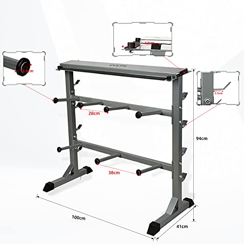 CCLIFE ZERRO Soporte para Barras de Pesas bastidores de Peso Estante de Barra con Pesas una Carga máxima de Aprox. 400 kg, Color:Gris