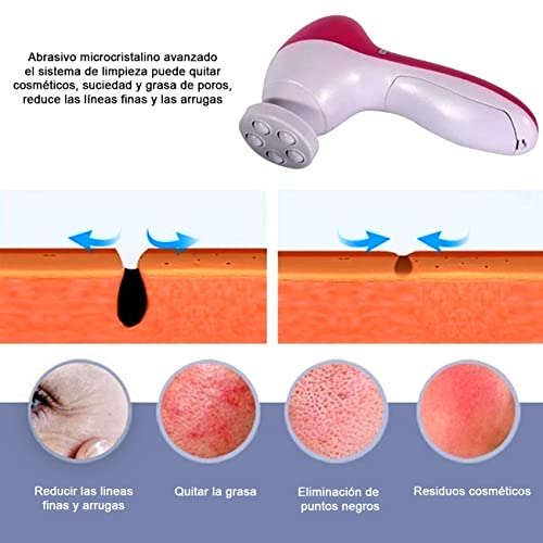 cepillo facial 5 en 1, cepillo electrico para limpieza facial, excelente limpiador exfoliante, kit facial para limpieza de poros