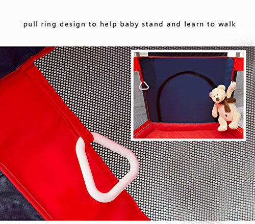 Cerca del Niño Baby Plays Baby Gateling Mat Indoor Playground Valla De Seguridad para Niños Hogar Portable Playpen (Color : Rojo)
