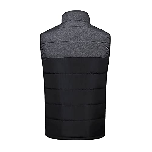 Chaleco con calefacción por USB, chaqueta eléctrica unisex con 3 niveles de calefacción, 4 zonas de calefacción para montar a caballo, esquí, pesca, actividades al aire libre, tamaños S-5XL, Negro, L