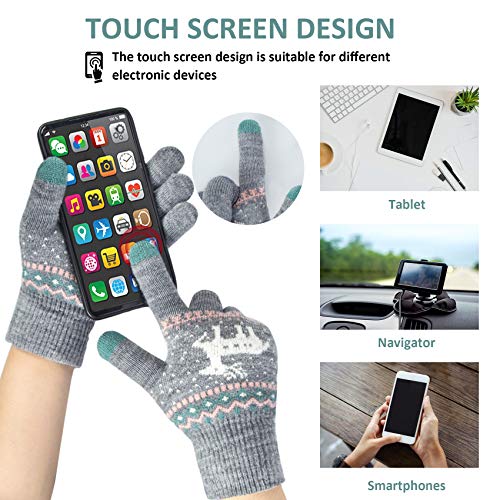 Chalier Guantes Touch screen para Mujer, Guantes Tactiles de Invierno son Adecuados para Exteriores