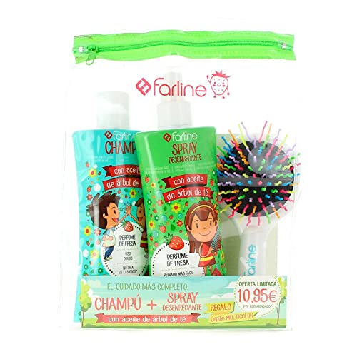 Champú + desenredante Farline con aceite del árbol del té (2 envases de 250 ml c/u)