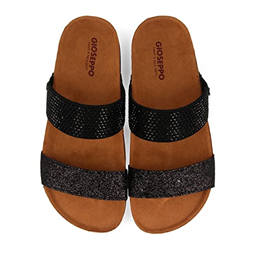 Chanclas negras con suela bio para mujer TRAPPETO