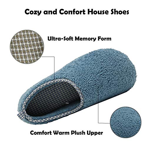 ChayChax Zapatillas de Estar por Casa para Mujer Invierno Cálido Pantuflas Memoria Espuma Ligero Comodo Suave Interior Zapatos de Algodón,Azul,EU 36-37