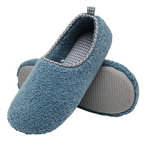 ChayChax Zapatillas de Estar por Casa para Mujer Invierno Cálido Pantuflas Memoria Espuma Ligero Comodo Suave Interior Zapatos de Algodón,Azul,EU 36-37