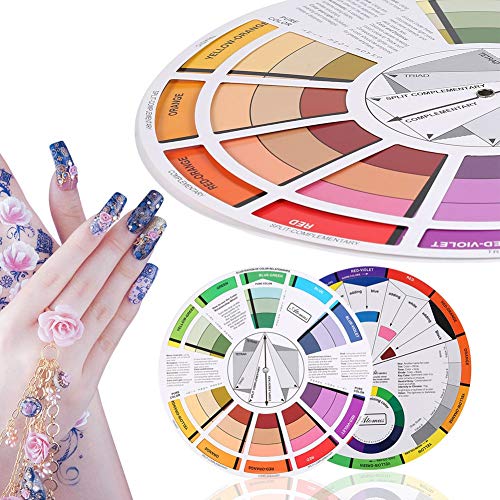 Círculo cromático de colores: rueda de colores, guía de bolsillo para la mezcla de colores, suministros de tarjetas de papel con rueda de colores, 23,5 cm