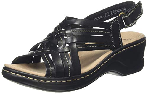 Clarks Lexi Carmen, Sandalias de Talón Abierto Mujer, Negro (Black Leather Black Leather), 40 EU