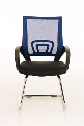 CLP Silla De Conferencia Eureka En Estilo Cantilever Eureka I Silla Confidente con Reposabrazos I Silla De Oficina Moderna & Sin Ruedas I Color:, Color:Azul