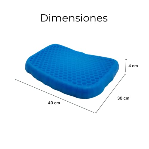 Cojín de Gel Confortable para Asiento de automóvil, Silla de Oficina, Silla de Ruedas. Alivia la Fatiga en la Cadera y Espalda .Incluye Funda Antideslizante