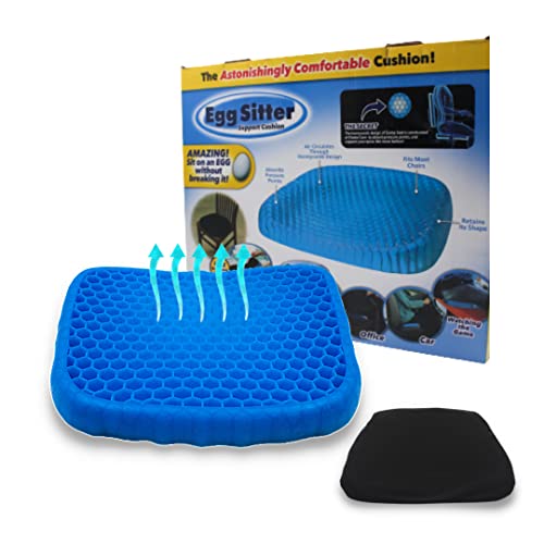 Cojín de Gel Confortable para Asiento de automóvil, Silla de Oficina, Silla de Ruedas. Alivia la Fatiga en la Cadera y Espalda .Incluye Funda Antideslizante