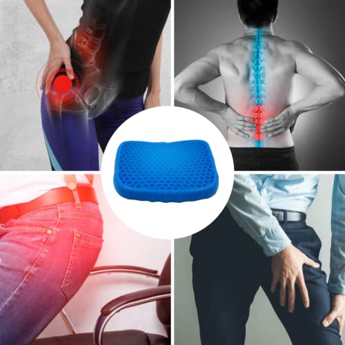 Cojín de Gel Confortable para Asiento de automóvil, Silla de Oficina, Silla de Ruedas. Alivia la Fatiga en la Cadera y Espalda .Incluye Funda Antideslizante