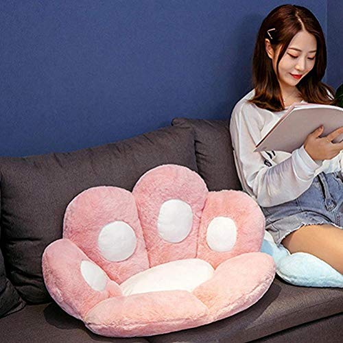Cojín de pata de gato, Cute Cat Paw Cojín de felpa para silla Cojín para asiento infantil Cojín para respaldo de sofá Alfombrilla para el hogar, Sofá perezoso Cojín para silla de oficina Felpa cálida