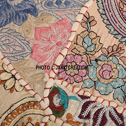 Cojín de suelo redondo bohemio, tradicional vintage indio puf suelo/taburete de pie, 100% algodón, cojín de decoración de arte, solo funda,Pouf 16, indio bohemio