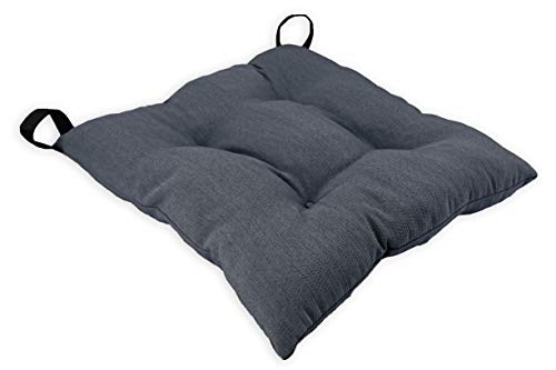 Cojines de Tela para Silla 45x45, Pack 2-6 uds. Asientos Acolchados y Cómodos para Interior y Exterior (Gris Oscuro, 4)
