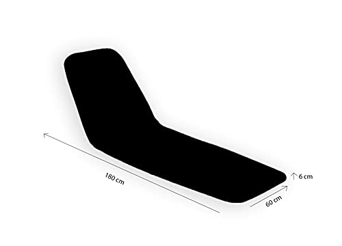 Colchón para Tumbona Impermeable. Cojín 180x60x6 Desenfundable, Cómodo y Elegante. Ideal para Jardín, Piscina, Playa, Terraza y Balcón. (Azul, 1)