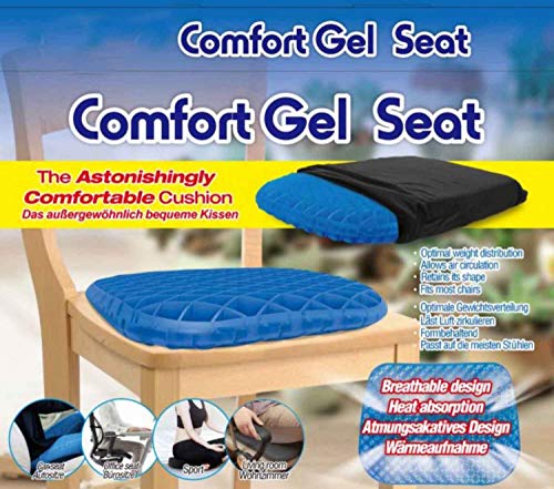 Comfort Gel Seat – El cojín más Confortable para automóviles, Aire Libre, oficinas, sillas de Ruedas y hogar– Ayuda para el Dolor de coxis, Dolor de Espalda, Dolor Lumbar y Problemas de ciática