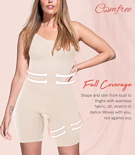 COMFREE Bodies Moldeadores Sin Costuras Faja Reductora Abdomen Body Reductor Adelgazantes Lencería Moldeadora Cómodo Body Shaper Invisibles Elástico Shapewear para Mujer Beige M
