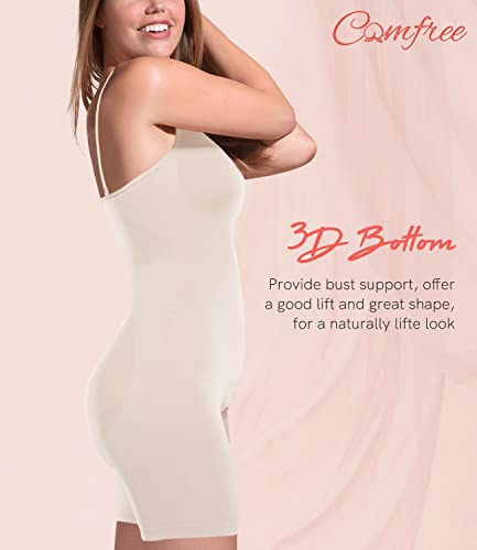 COMFREE Bodies Moldeadores Sin Costuras Faja Reductora Abdomen Body Reductor Adelgazantes Lencería Moldeadora Cómodo Body Shaper Invisibles Elástico Shapewear para Mujer Beige M