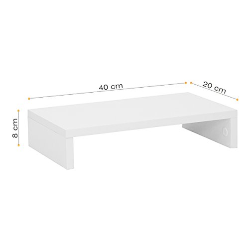 COMIFORT Elevador para Ordenador o Portátil- Funcional Soporte para Monitor, Resistente y Antideslizante de Estilo Moderno y Minimalista, Color Blanco