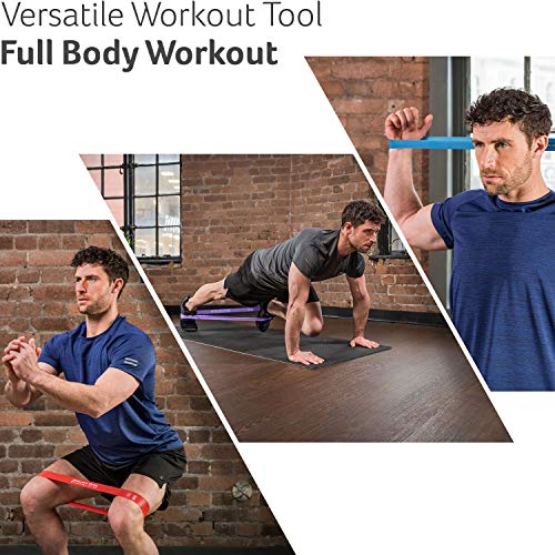 CORE BALANCE Set de 5 minicintas Elásticas para Fitness, Yoga, Pilates, Fisioterapia - Diferentes Niveles de Resistencia para Refuerzo Muscular - Látex Natural, Ejercicios Glúteos, Piernas y Brazos