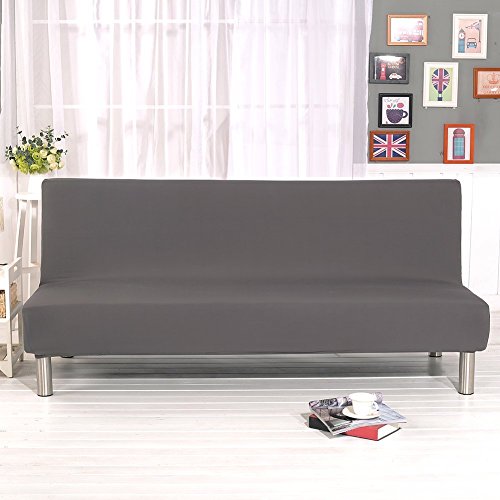 Cornasee Funda de Clic-clac elástica, Cubre/Protector sofá de 3 plazas,Color sólido,Gris